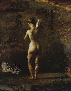Thomas Eakins Study for William Rush Carving His Allegorical Figure of the Schuylkill oil on canvas